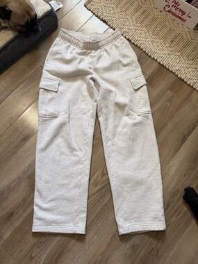 Aritzia Light Gray Cargo Track Pants